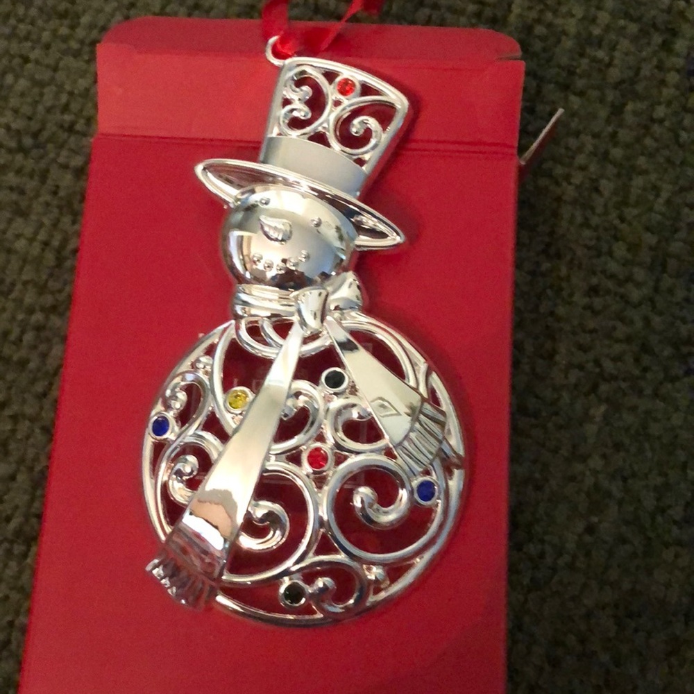 Lenox silver plated multi crystal ornament